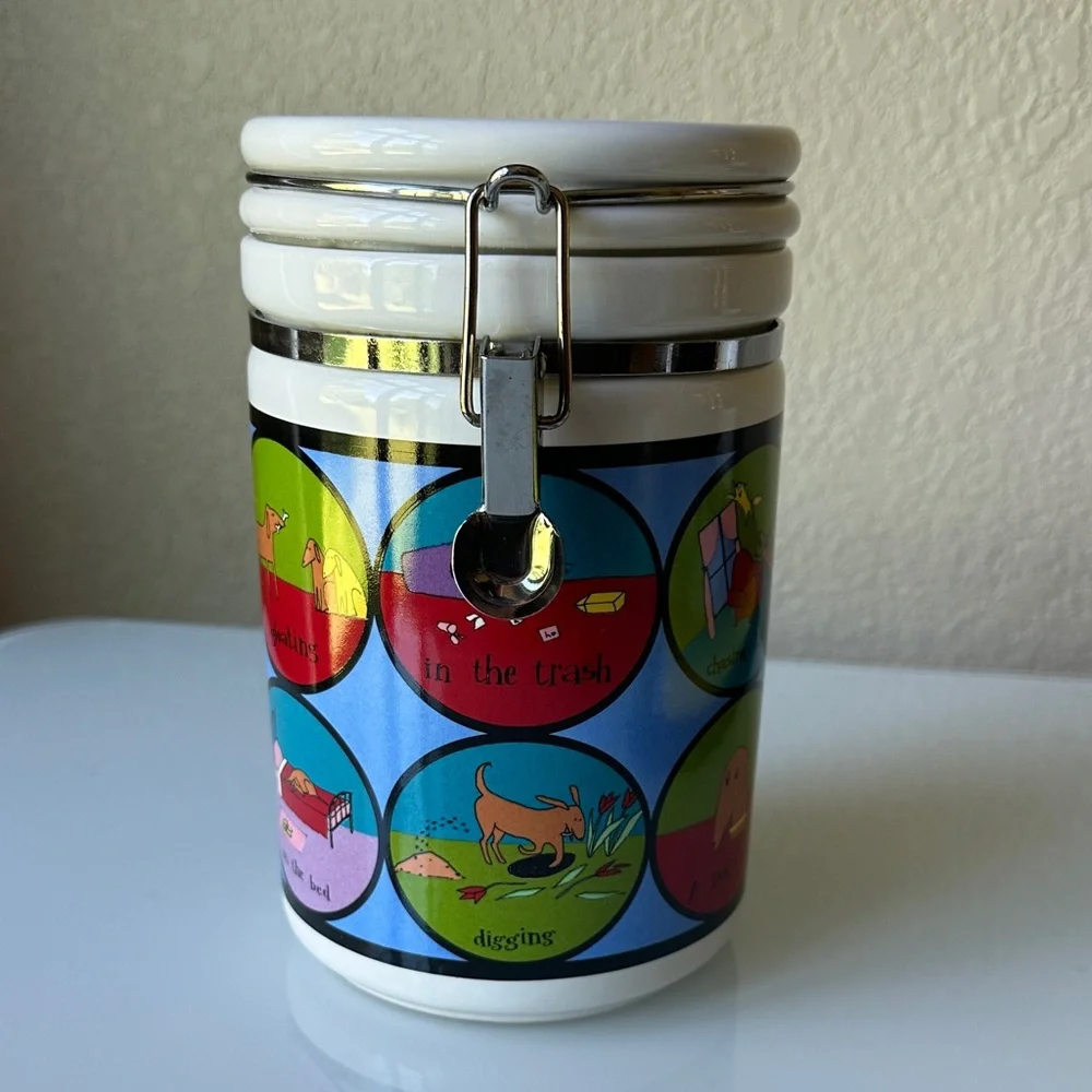A Dog's Life by Ursula Dodge Design Ceramic Dog Food or Treat Container